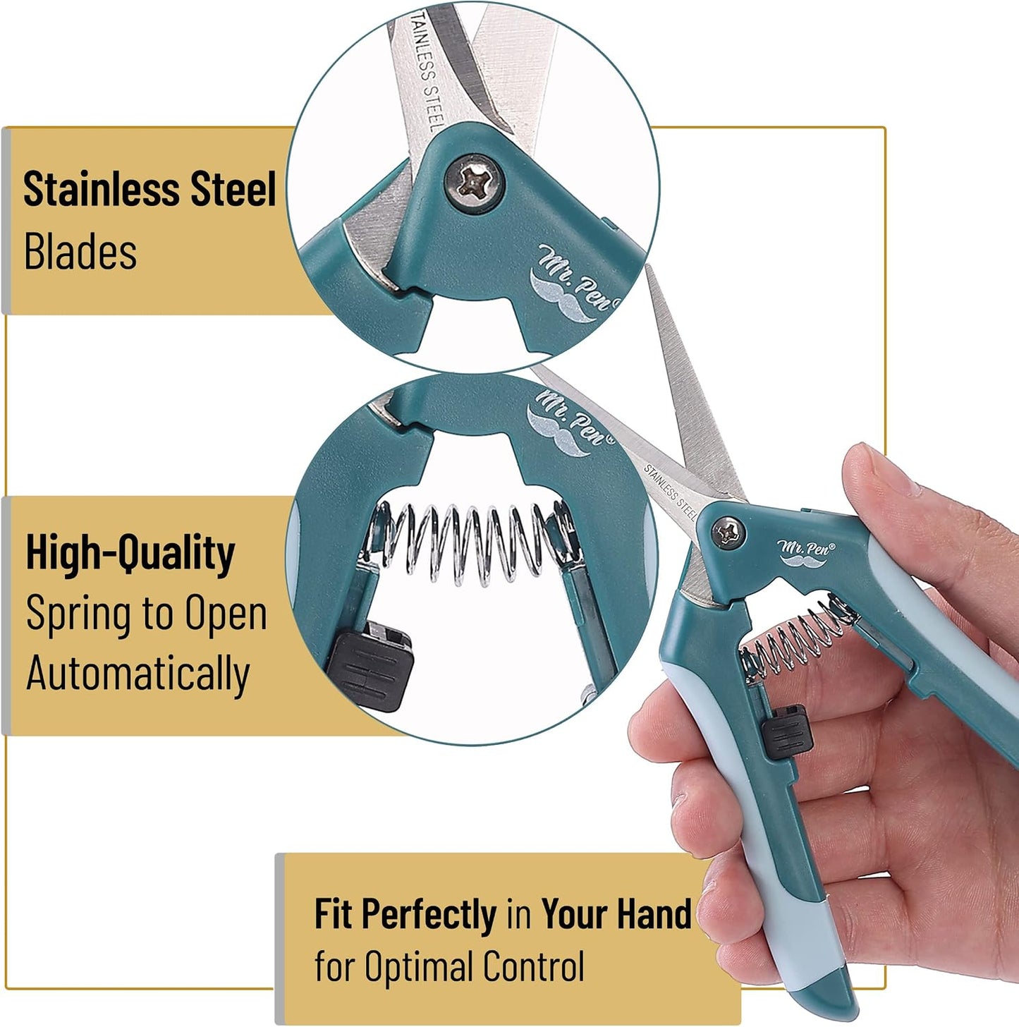 Gardening Scissors, 6.5 Inch, Green