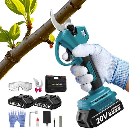 Electric Pruning Shears Cordless Brushless - Professional Battery Powered Pink Pruner, 2 Batteries & Replaceable Blades, Toolbox for Efficient Garden & Landscape Maintenance