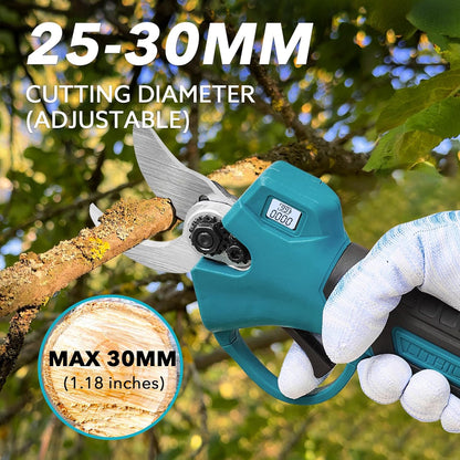 Electric Pruning Shears Cordless Brushless - Professional Battery Powered Pink Pruner, 2 Batteries & Replaceable Blades, Toolbox for Efficient Garden & Landscape Maintenance