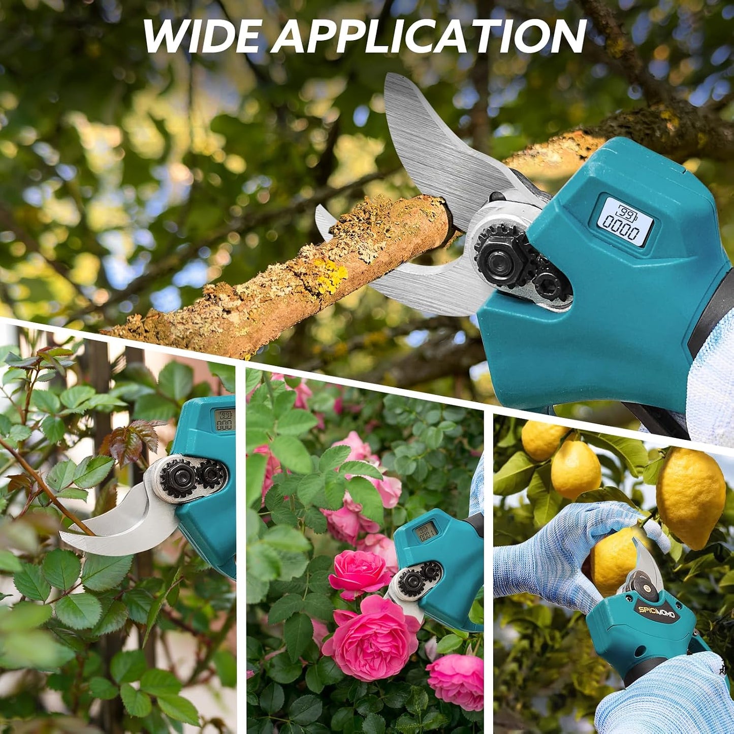Electric Pruning Shears Cordless Brushless - Professional Battery Powered Pink Pruner, 2 Batteries & Replaceable Blades, Toolbox for Efficient Garden & Landscape Maintenance