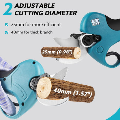Electric Pruning Shears Cordless Brushless - Professional Battery Powered Pink Pruner, 2 Batteries & Replaceable Blades, Toolbox for Efficient Garden & Landscape Maintenance
