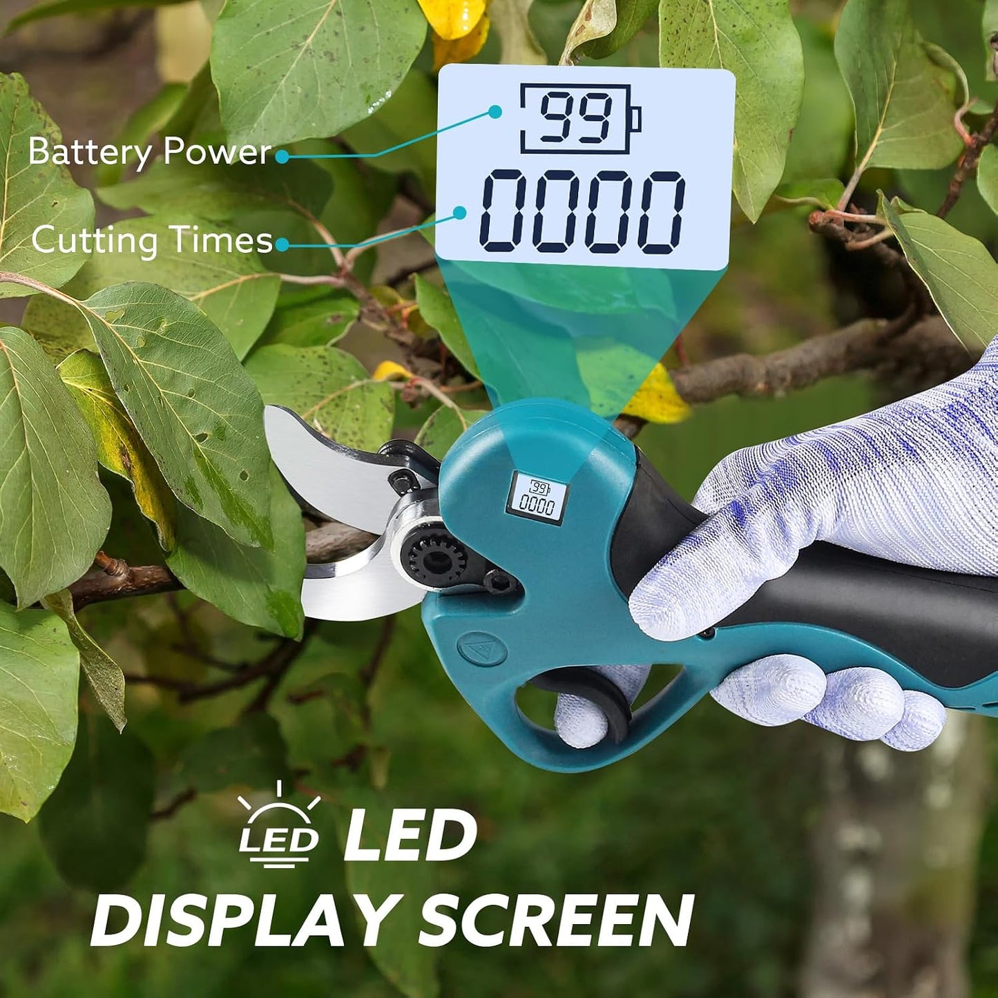 Electric Pruning Shears Cordless Brushless - Professional Battery Powered Pink Pruner, 2 Batteries & Replaceable Blades, Toolbox for Efficient Garden & Landscape Maintenance