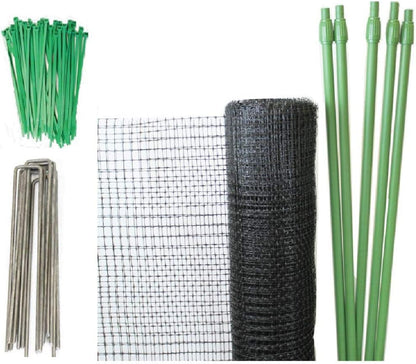 Deer Netting - Heavy Duty, 7ft Netting for Gardens - 7 Ft x 100 Ft - Black Polypropylene