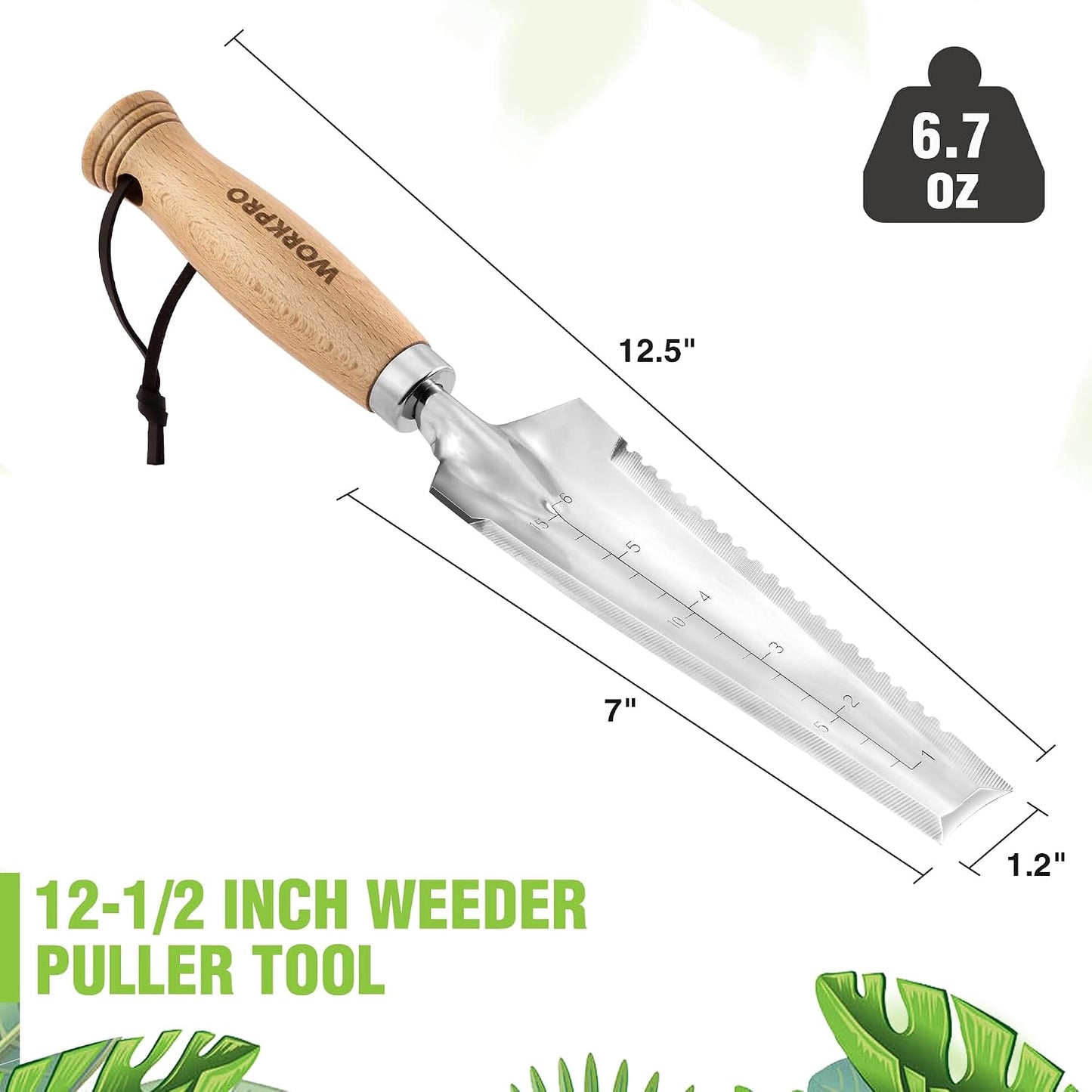 Garden Trowel with Wood Handle, Stainless Steel Narrow Hand Shovel