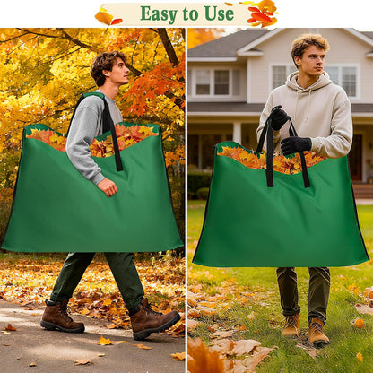 Leaf Bag for Collecting Leaves, 600D Oxford Cloth Collapsible Reusable Garden Yard Waste Tarp Container with Padded Handle 2 in 1 Leaf Collector Storage Bags Heavy Duty Leaf Tarp, 48" x 72"