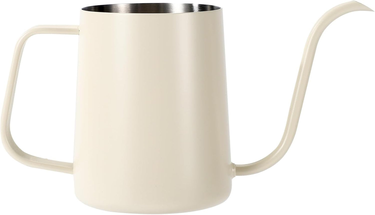 Small Plant Watering Can, 20oz Mini Stainless Steel Watering Pot with Long Curved Spout for House Plants Bonsai Succulents Flowers Garden Accessories (Steel Color)