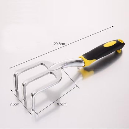 Garden Tool Set, 3 Pack Aluminum Heavy Duty, Hand Trowel, Transplant Trowel, Cultivator Hand Rake, Yellow, Manual, Soft Rubberized Non-Slip Ergonomic Handle