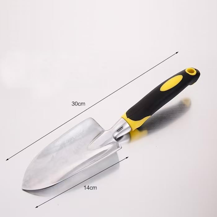 Garden Tool Set, 3 Pack Aluminum Heavy Duty, Hand Trowel, Transplant Trowel, Cultivator Hand Rake, Yellow, Manual, Soft Rubberized Non-Slip Ergonomic Handle