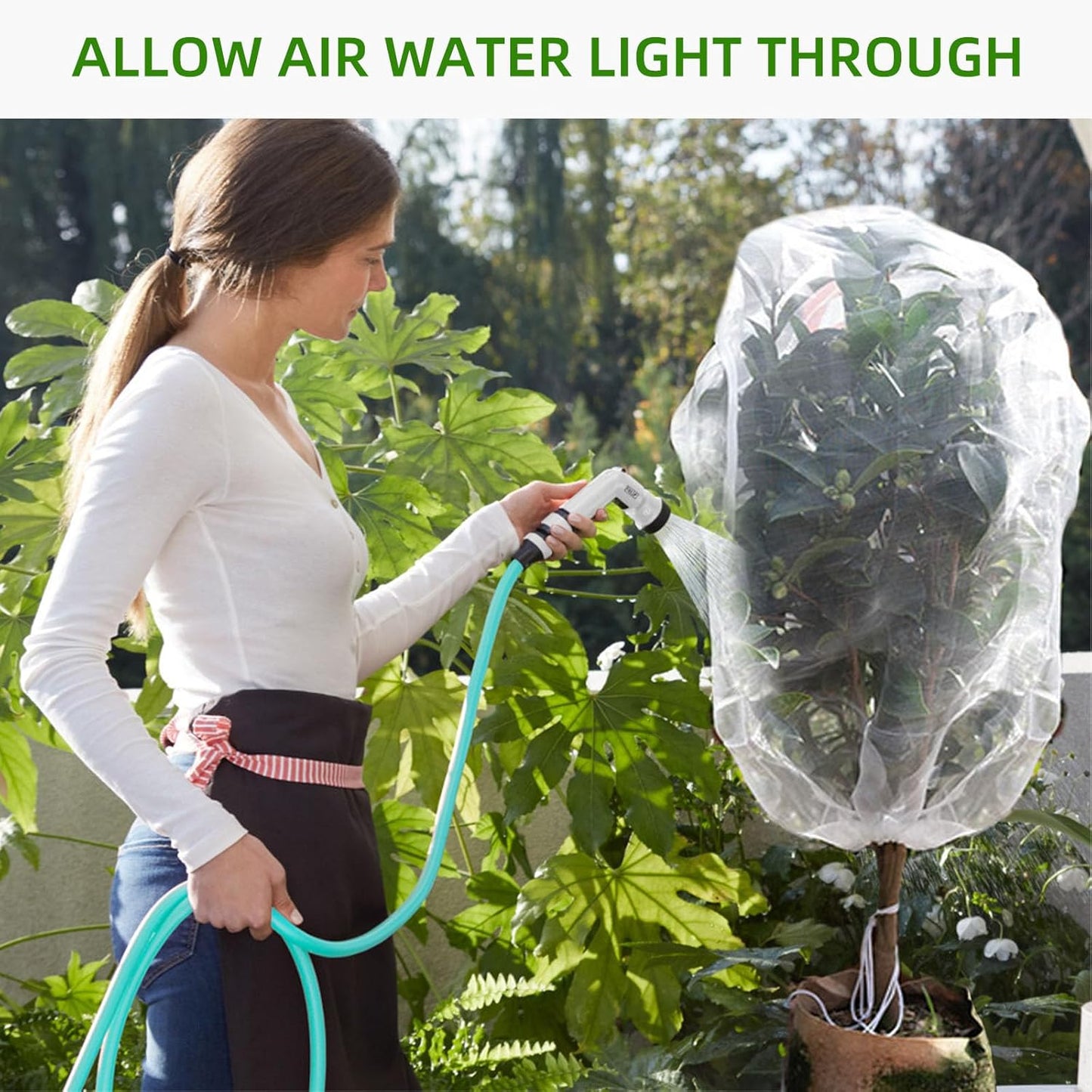 Garden Mesh Netting for Plants, 4 Pack Insect Bird Barrier Netting Mesh with Drawstring, 3.3x4.9 FT Garden Bug Netting Plant Cover for Protect Fruit Tree Vegetable Flowe
