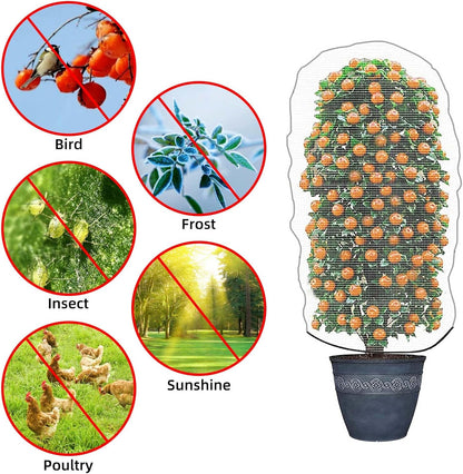 Garden Mesh Netting for Plants, 4 Pack Insect Bird Barrier Netting Mesh with Drawstring, 3.3x4.9 FT Garden Bug Netting Plant Cover for Protect Fruit Tree Vegetable Flowe