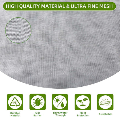 Garden Mesh Netting for Plants, 4 Pack Insect Bird Barrier Netting Mesh with Drawstring, 3.3x4.9 FT Garden Bug Netting Plant Cover for Protect Fruit Tree Vegetable Flowe