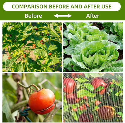 Garden Mesh Netting for Plants, 4 Pack Insect Bird Barrier Netting Mesh with Drawstring, 3.3x4.9 FT Garden Bug Netting Plant Cover for Protect Fruit Tree Vegetable Flowe