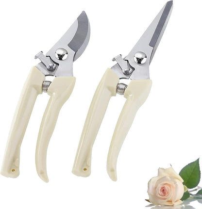 Flower Scissors Set, 2 Pack Premium Thickened Stainless Steel Floral Shears, Strong Pruner for Flowers, Branches and Leaves, Upgrade