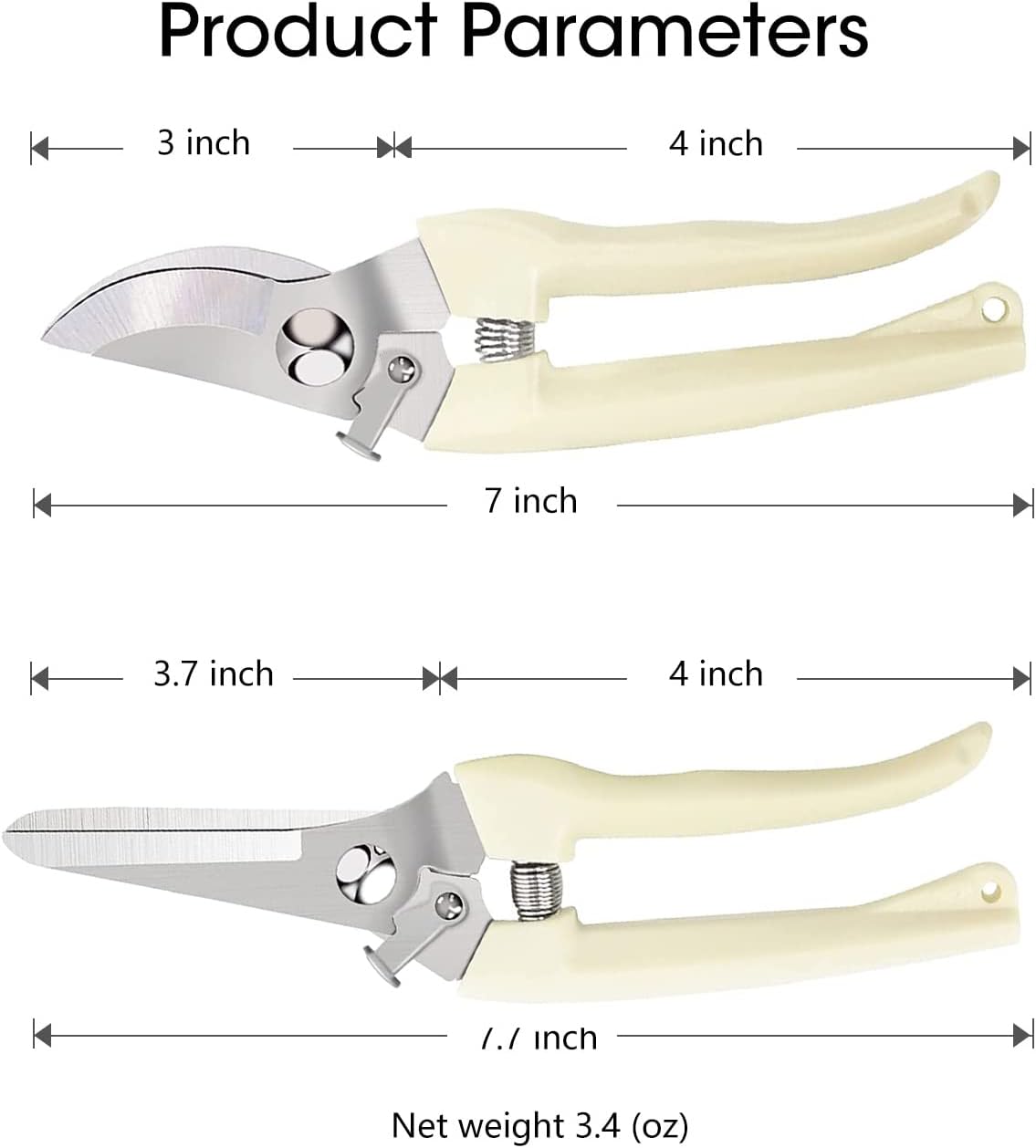 Flower Scissors Set, 2 Pack Premium Thickened Stainless Steel Floral Shears, Strong Pruner for Flowers, Branches and Leaves, Upgrade