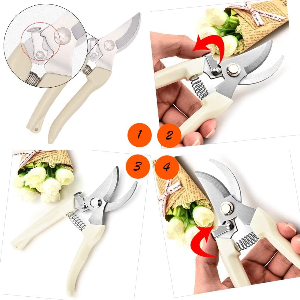 Flower Scissors Set, 2 Pack Premium Thickened Stainless Steel Floral Shears, Strong Pruner for Flowers, Branches and Leaves, Upgrade