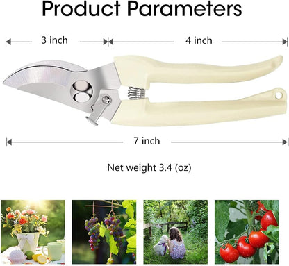 Flower Scissors Set, 2 Pack Premium Thickened Stainless Steel Floral Shears, Strong Pruner for Flowers, Branches and Leaves, Upgrade