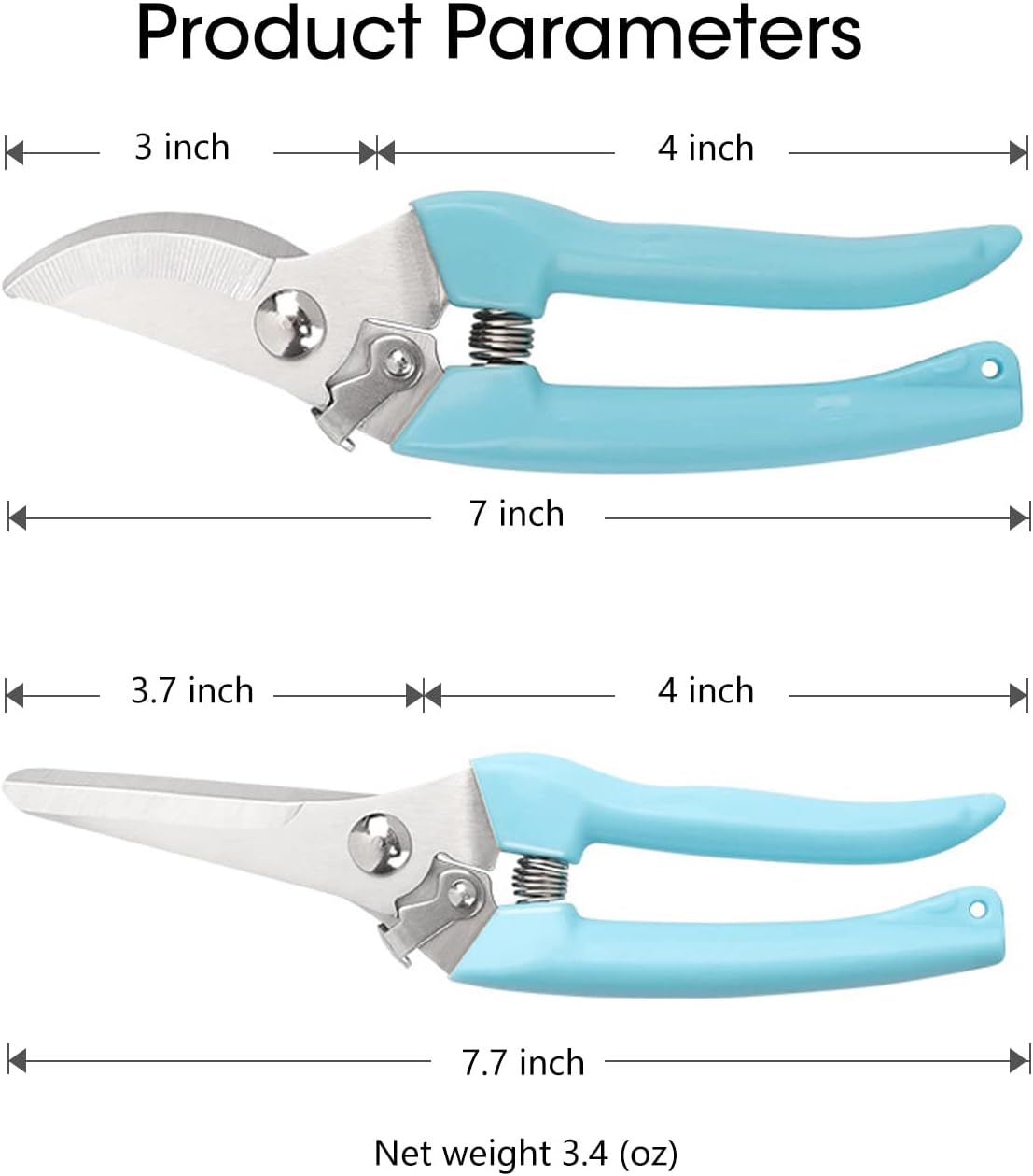 Flower Scissors Set, 2 Pack Premium Thickened Stainless Steel Floral Shears, Strong Pruner for Flowers, Branches and Leaves, Upgrade