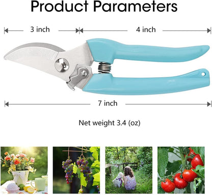Flower Scissors Set, 2 Pack Premium Thickened Stainless Steel Floral Shears, Strong Pruner for Flowers, Branches and Leaves, Upgrade