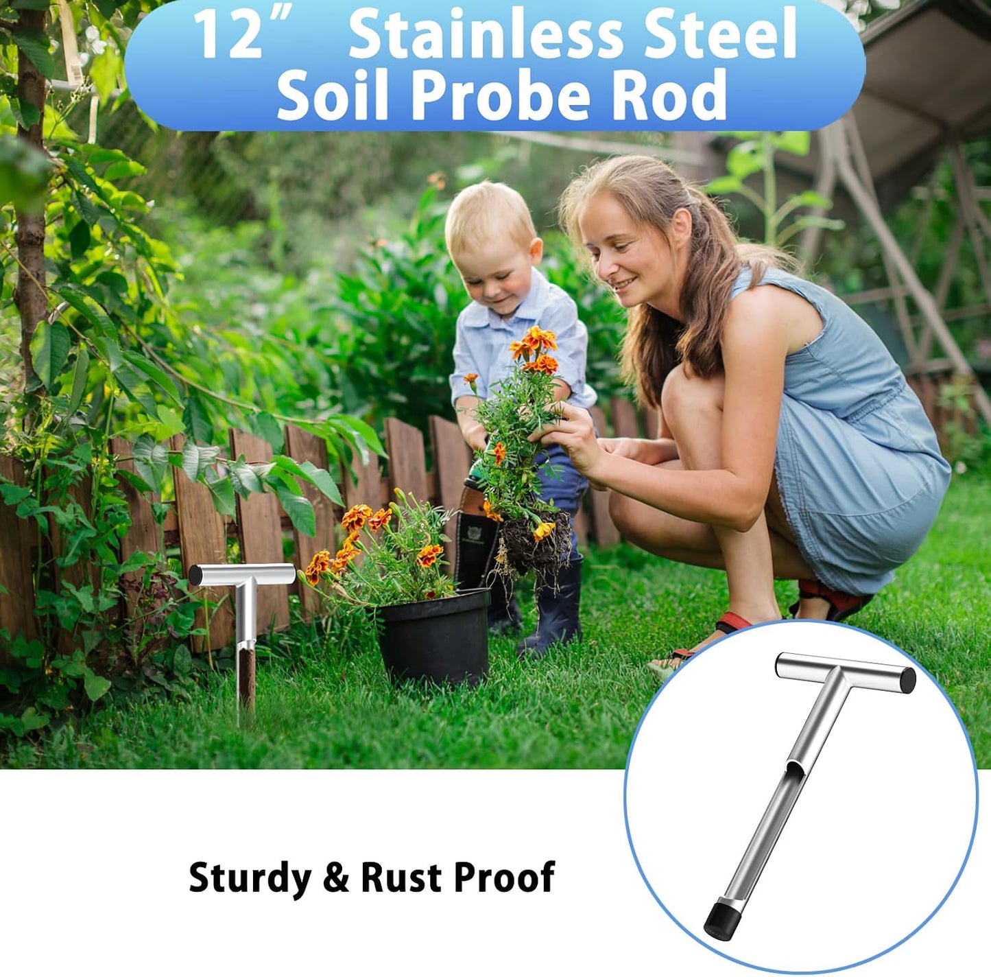 12 Inch Stainless Steel Soil Sampler Probe