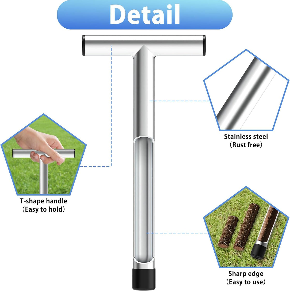 12 Inch Stainless Steel Soil Sampler Probe