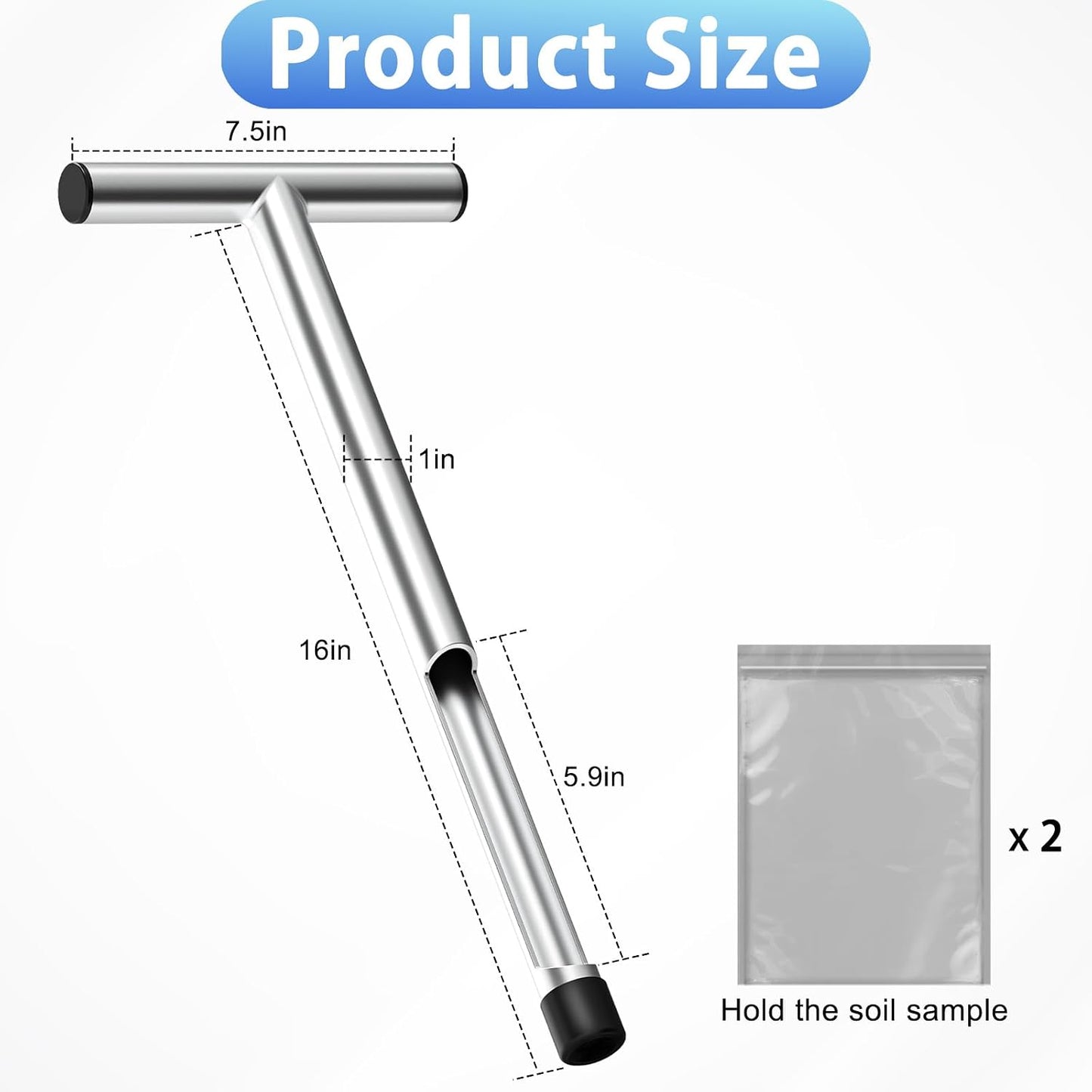 12 Inch Stainless Steel Soil Sampler Probe