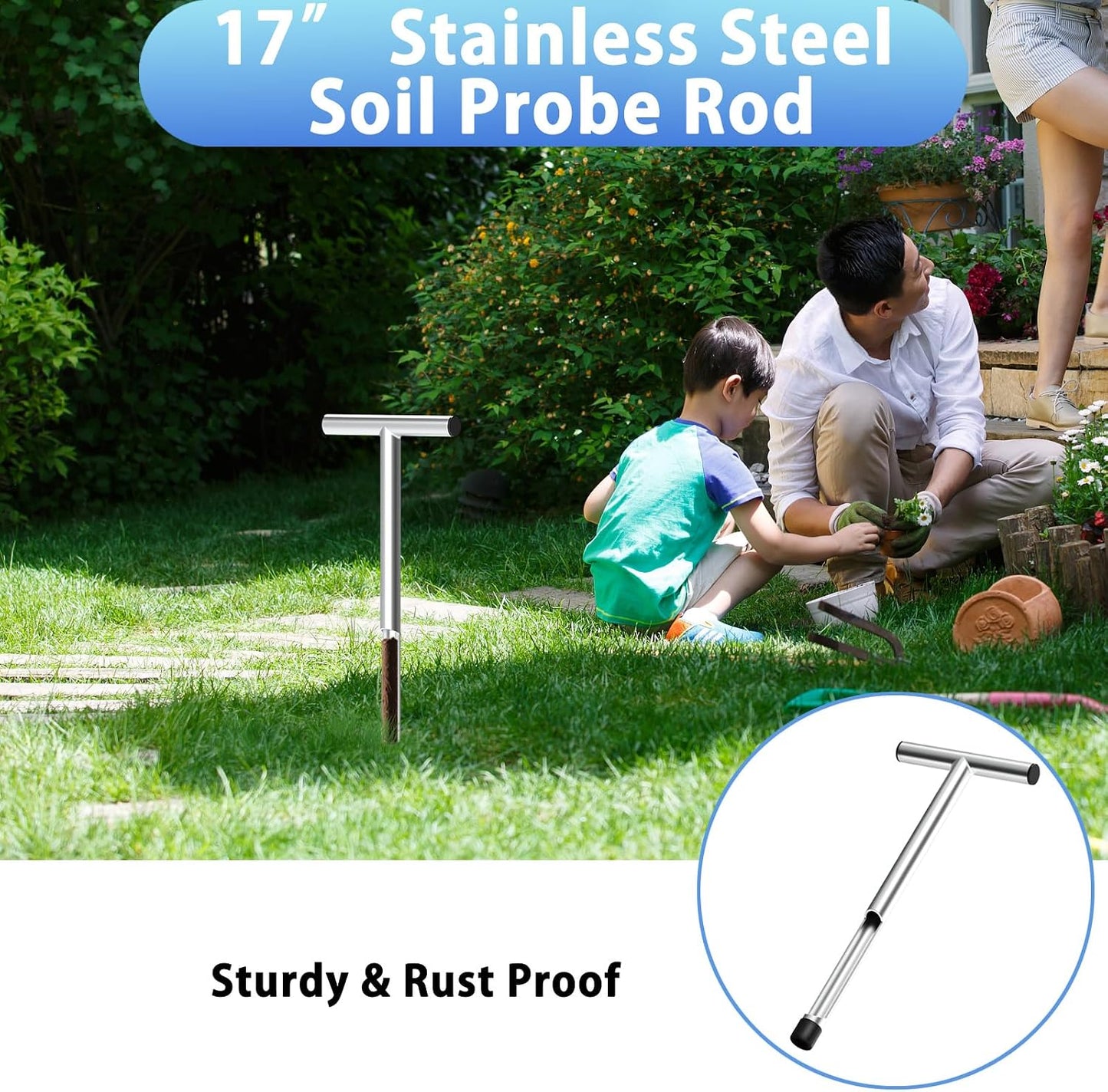 12 Inch Stainless Steel Soil Sampler Probe