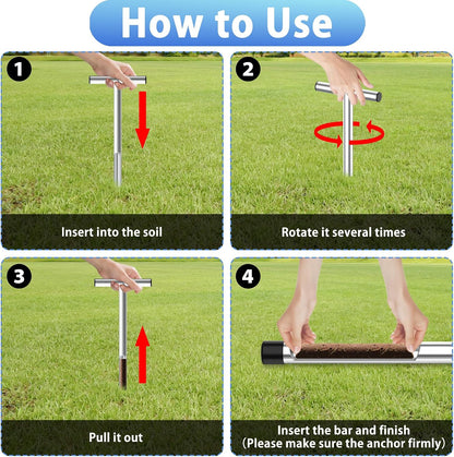 12 Inch Stainless Steel Soil Sampler Probe