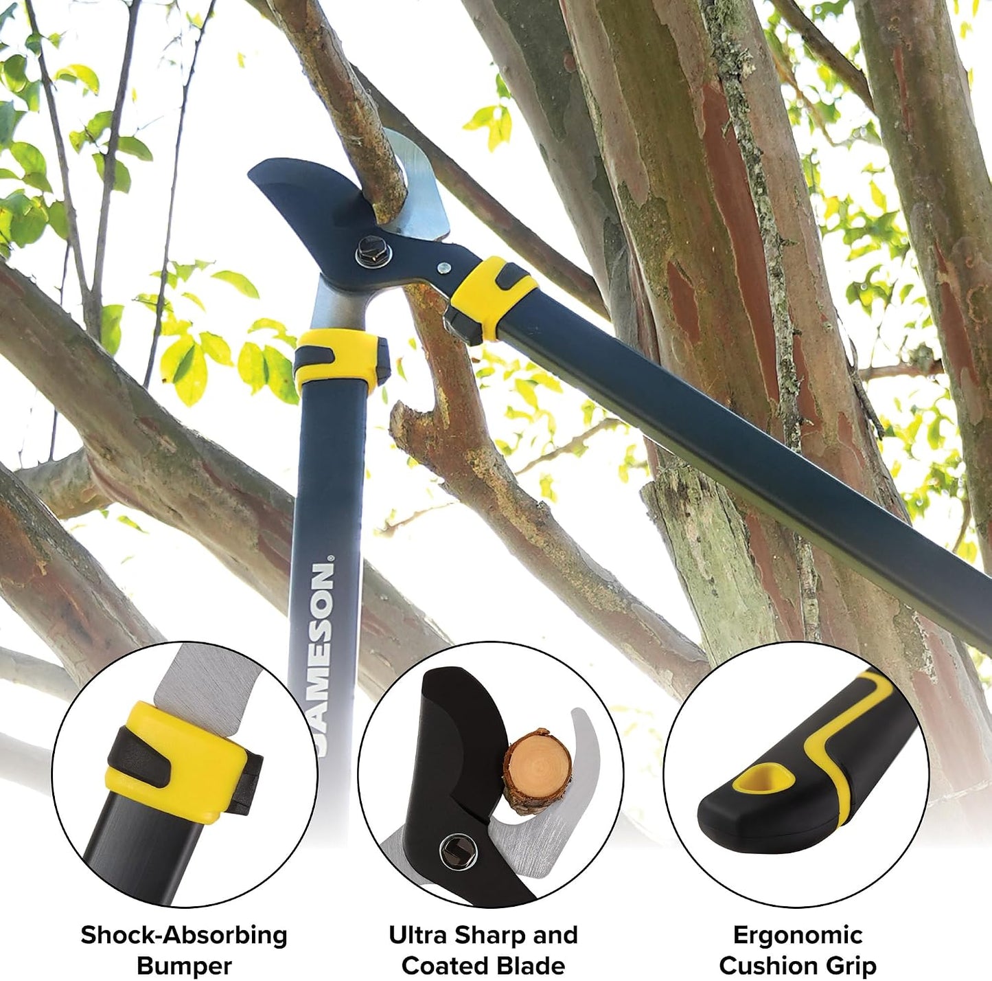 Heavy-Duty 29″ Bypass Lopper | 1-3/4″ Cutting Capacity | Non-Stick Blade | Aluminum Frame | Ergonomic Grips | Gardening & Landscaping Tool