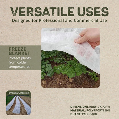 Plant Protection Blanket - Heavy-Duty - 2-Pack 6 x 50 ft - 2.5 oz