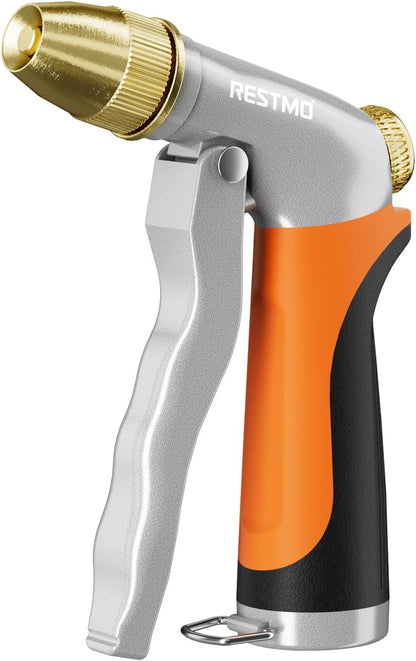 Metal Water Hose Nozzle, High Pressure Garden Sprayer, Green
