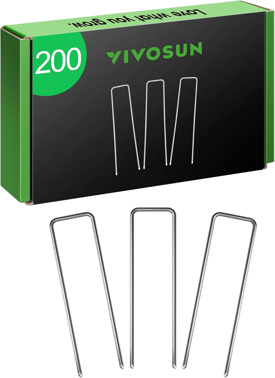 6 Inch 50-Pack Garden Stakes, Galvanized Steel Landscape Stapes 11 Gauge U-Shaped Pins for Weed Barrier Fabric, Ground Cover, Soaker Hose, Irrigation Tubing, Holding Fence