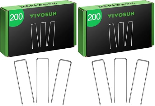 6 Inch 50-Pack Garden Stakes, Galvanized Steel Landscape Stapes 11 Gauge U-Shaped Pins for Weed Barrier Fabric, Ground Cover, Soaker Hose, Irrigation Tubing, Holding Fence