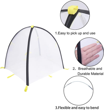 2 PCS Insect Barrier Plant Tent Cover-22 x 22 x 23 Inch Bug Guard Cover with Stakes-Insect Bird Barrier Netting Mesh for Protect Vegetable Plants Fruits Flowers from Birds Animal Eating