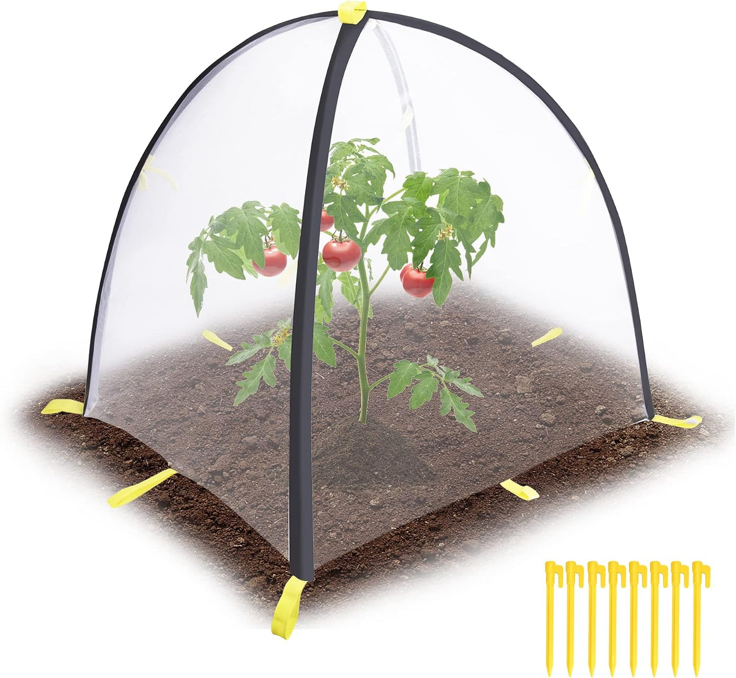 2 PCS Insect Barrier Plant Tent Cover-22 x 22 x 23 Inch Bug Guard Cover with Stakes-Insect Bird Barrier Netting Mesh for Protect Vegetable Plants Fruits Flowers from Birds Animal Eating