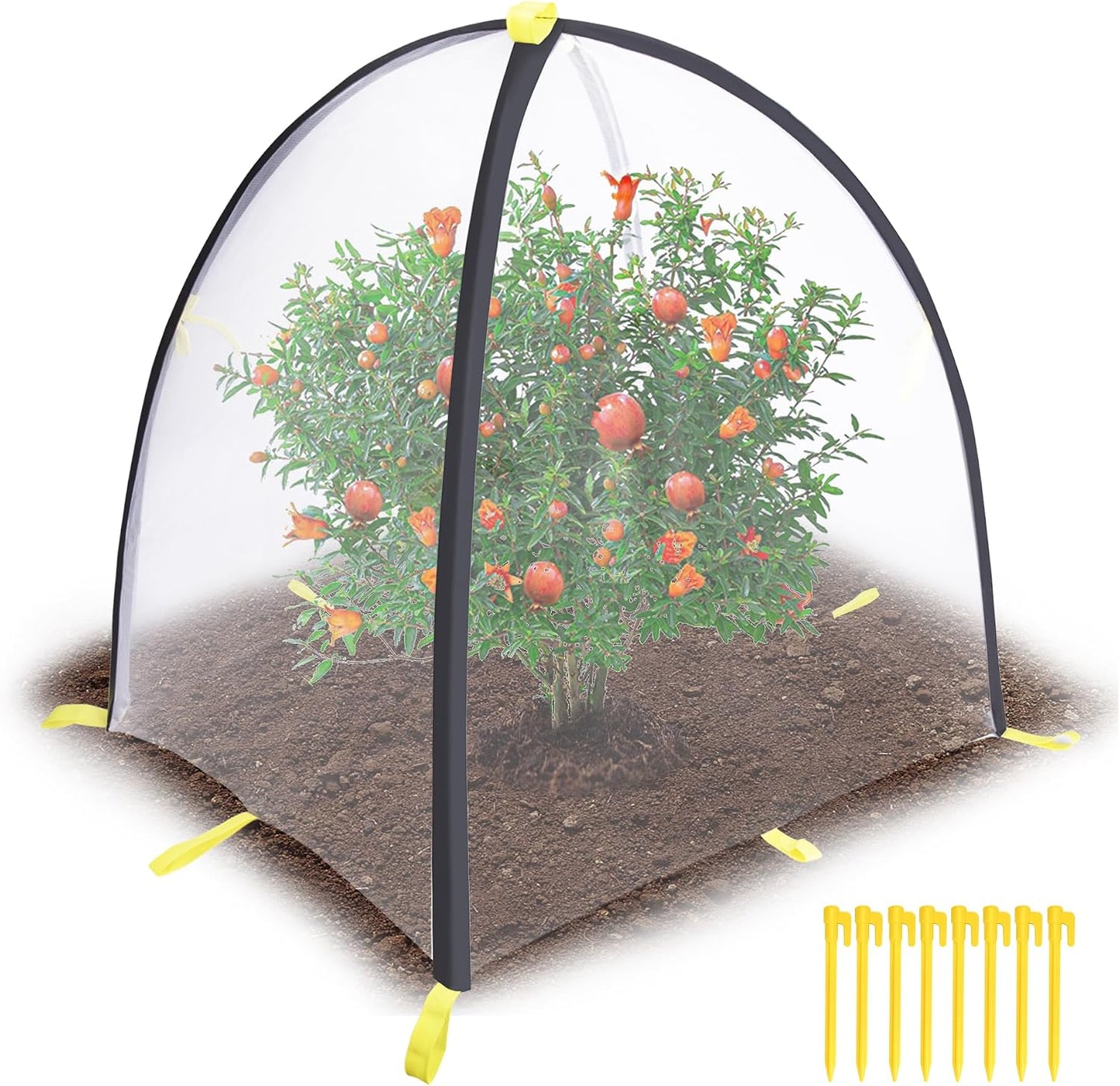 2 PCS Insect Barrier Plant Tent Cover-22 x 22 x 23 Inch Bug Guard Cover with Stakes-Insect Bird Barrier Netting Mesh for Protect Vegetable Plants Fruits Flowers from Birds Animal Eating