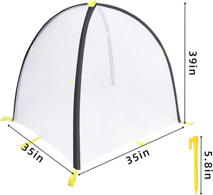 2 PCS Insect Barrier Plant Tent Cover-22 x 22 x 23 Inch Bug Guard Cover with Stakes-Insect Bird Barrier Netting Mesh for Protect Vegetable Plants Fruits Flowers from Birds Animal Eating