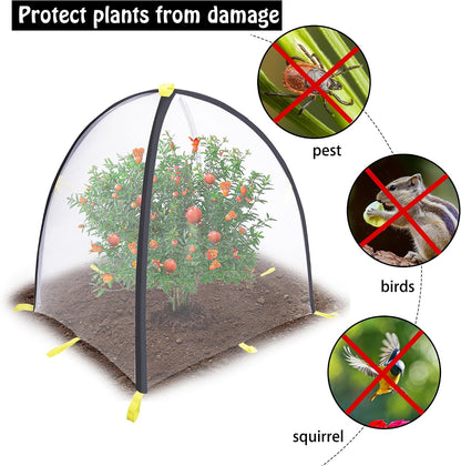 2 PCS Insect Barrier Plant Tent Cover-22 x 22 x 23 Inch Bug Guard Cover with Stakes-Insect Bird Barrier Netting Mesh for Protect Vegetable Plants Fruits Flowers from Birds Animal Eating