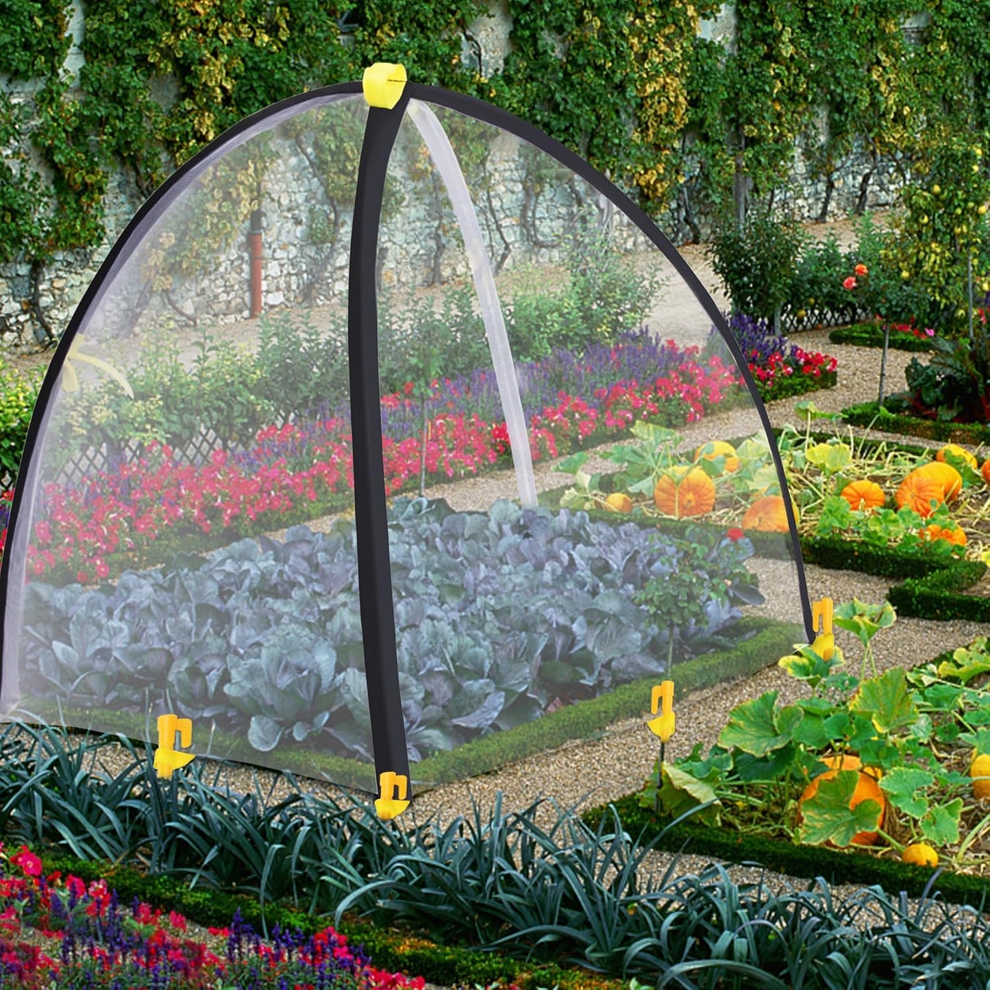 2 PCS Insect Barrier Plant Tent Cover-22 x 22 x 23 Inch Bug Guard Cover with Stakes-Insect Bird Barrier Netting Mesh for Protect Vegetable Plants Fruits Flowers from Birds Animal Eating