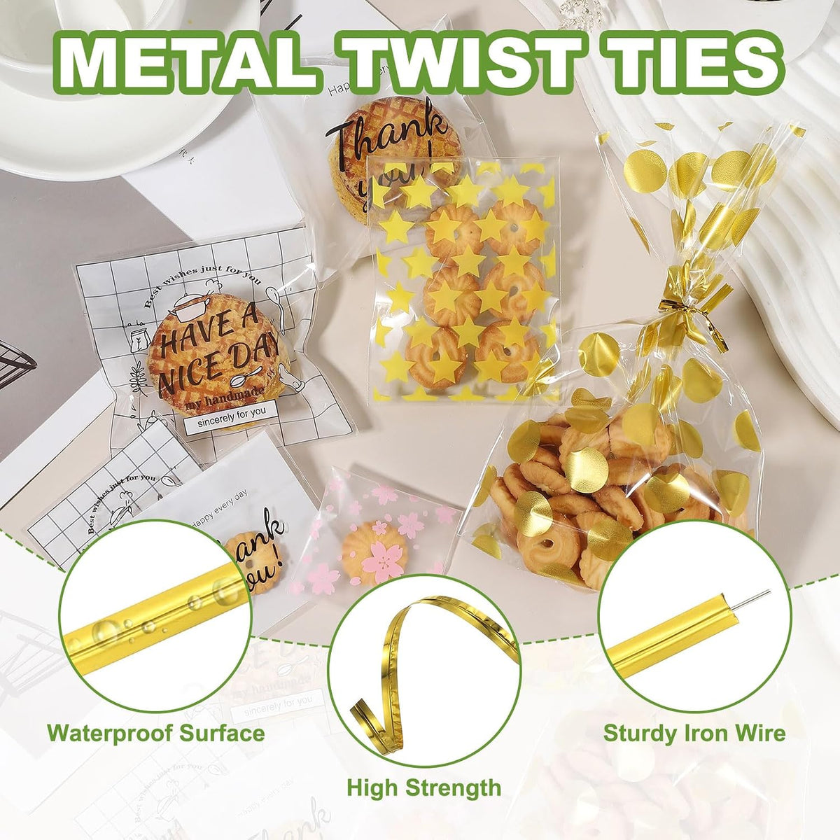 Bag Twist Ties 3 Inch, 800 Pcs Metallic Bread Ties for Treat Plastic Bags Gift Wrapping Candy Coffee Bag Plant Party Cake Favor, Silver