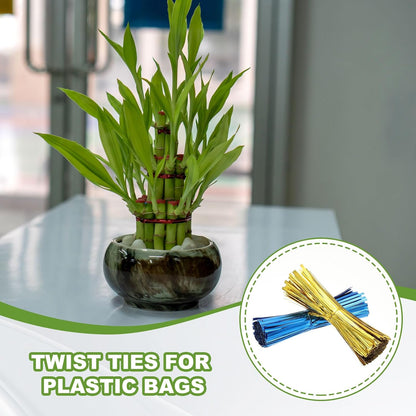 Bag Twist Ties 3 Inch, 800 Pcs Metallic Bread Ties for Treat Plastic Bags Gift Wrapping Candy Coffee Bag Plant Party Cake Favor, Silver