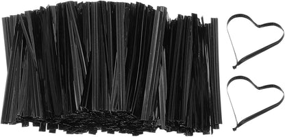Bag Twist Ties 3 Inch, 800 Pcs Metallic Bread Ties for Treat Plastic Bags Gift Wrapping Candy Coffee Bag Plant Party Cake Favor, Silver