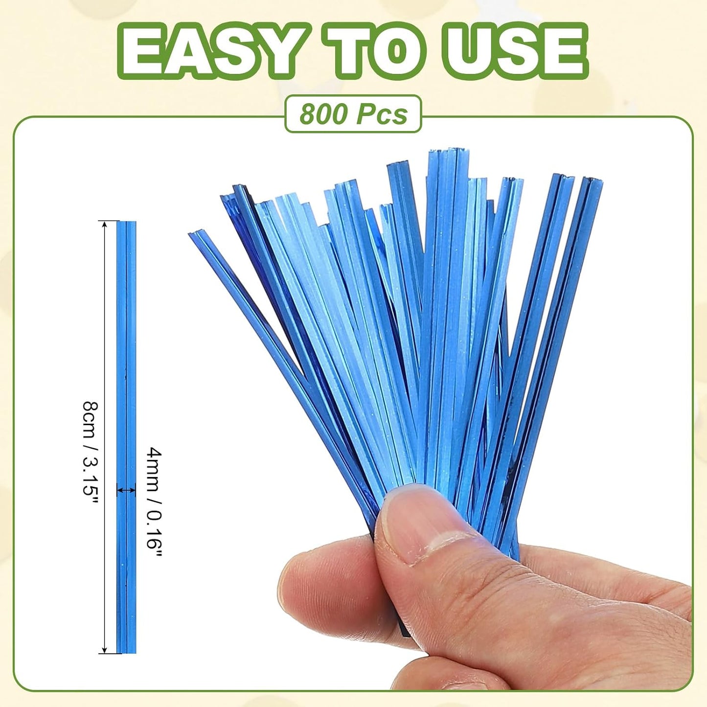 Bag Twist Ties 3 Inch, 800 Pcs Metallic Bread Ties for Treat Plastic Bags Gift Wrapping Candy Coffee Bag Plant Party Cake Favor, Silver