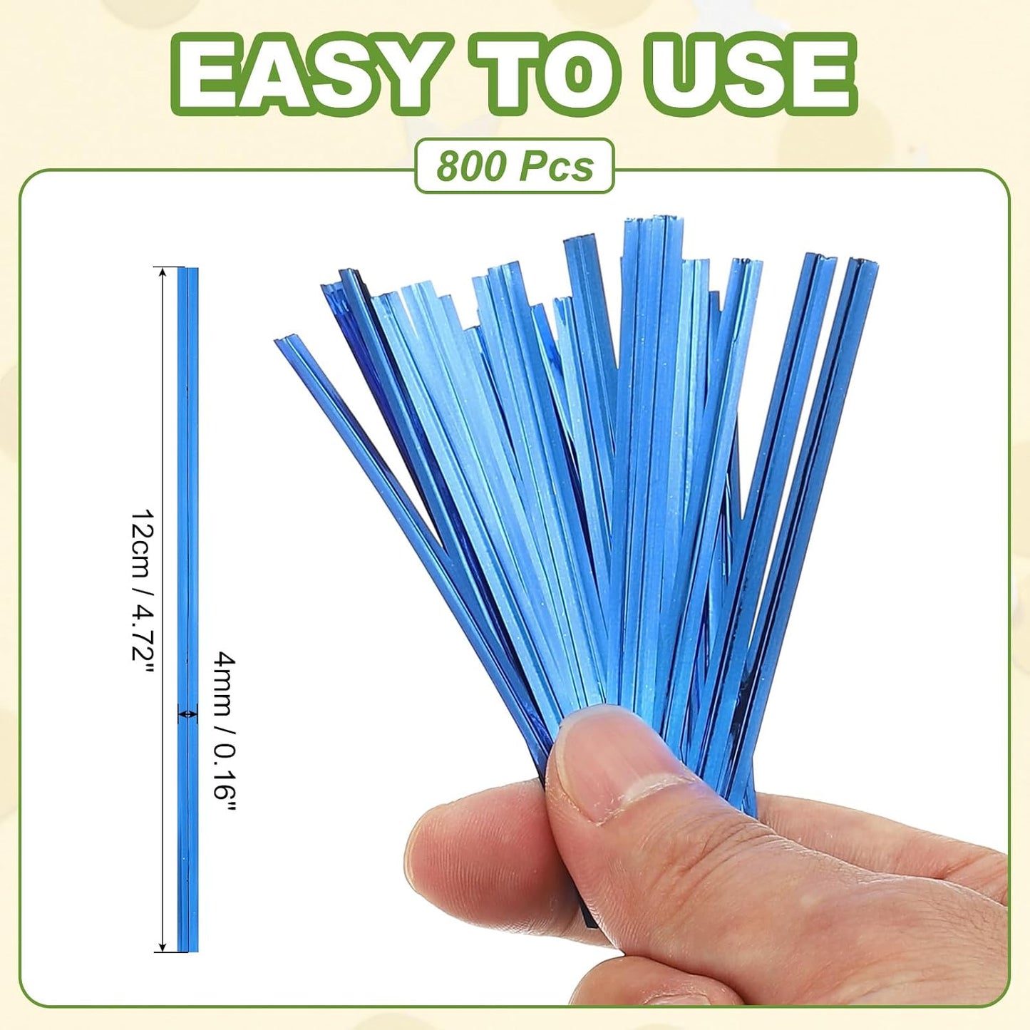 Bag Twist Ties 3 Inch, 800 Pcs Metallic Bread Ties for Treat Plastic Bags Gift Wrapping Candy Coffee Bag Plant Party Cake Favor, Silver