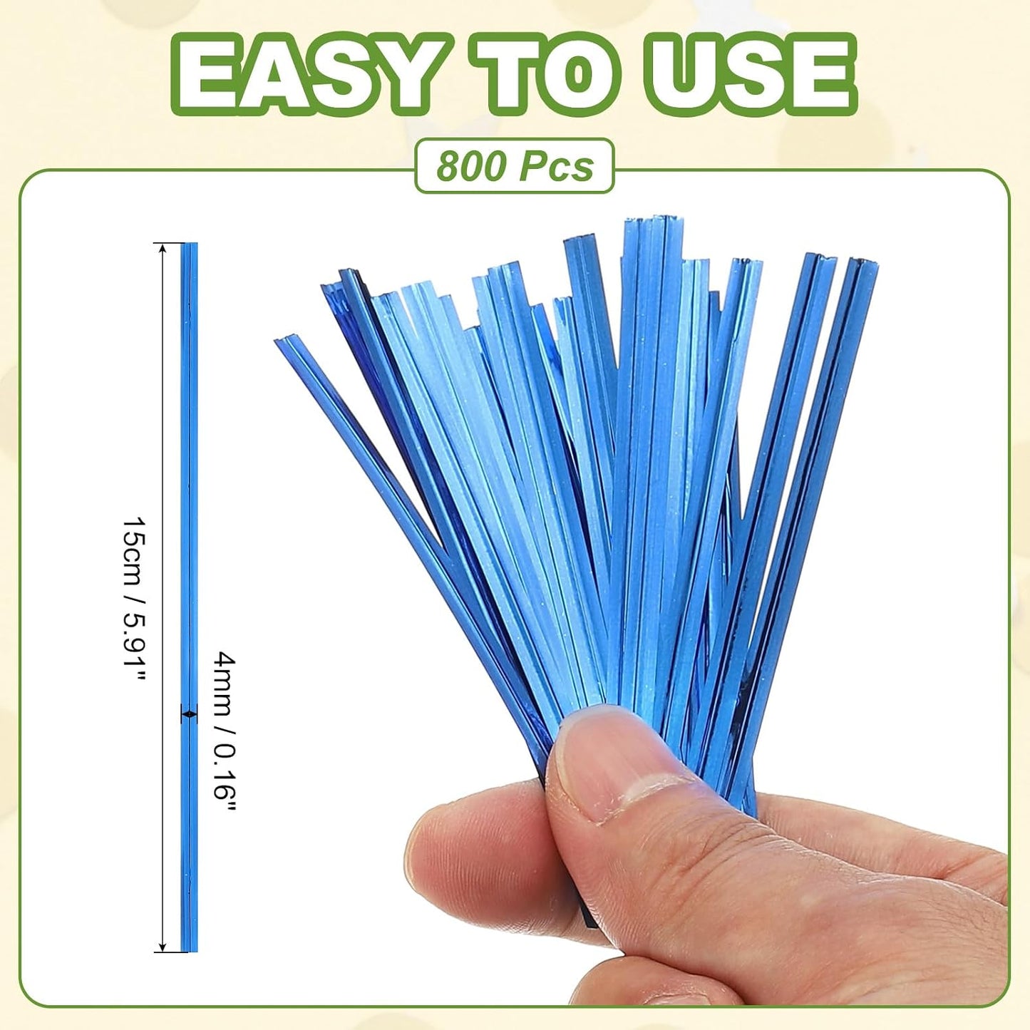 Bag Twist Ties 3 Inch, 800 Pcs Metallic Bread Ties for Treat Plastic Bags Gift Wrapping Candy Coffee Bag Plant Party Cake Favor, Silver
