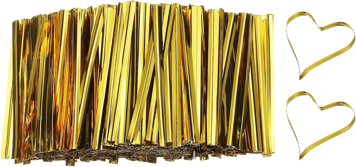 Bag Twist Ties 3 Inch, 800 Pcs Metallic Bread Ties for Treat Plastic Bags Gift Wrapping Candy Coffee Bag Plant Party Cake Favor, Silver