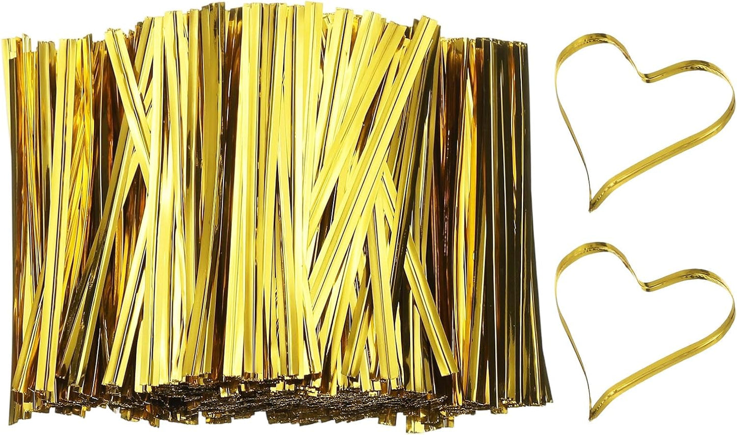 Bag Twist Ties 3 Inch, 800 Pcs Metallic Bread Ties for Treat Plastic Bags Gift Wrapping Candy Coffee Bag Plant Party Cake Favor, Silver