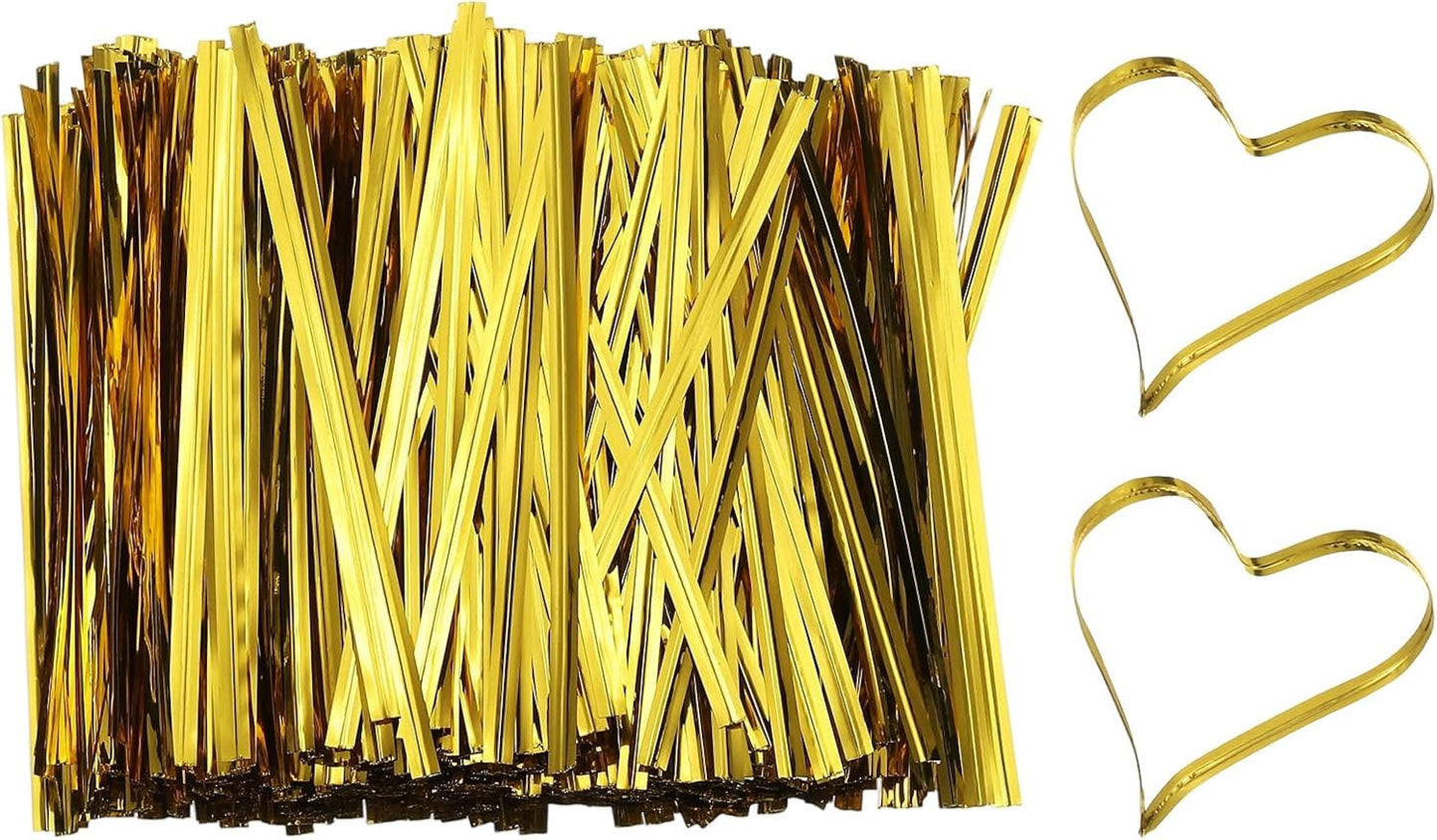 Bag Twist Ties 3 Inch, 800 Pcs Metallic Bread Ties for Treat Plastic Bags Gift Wrapping Candy Coffee Bag Plant Party Cake Favor, Silver