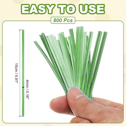 Bag Twist Ties 3 Inch, 800 Pcs Metallic Bread Ties for Treat Plastic Bags Gift Wrapping Candy Coffee Bag Plant Party Cake Favor, Silver