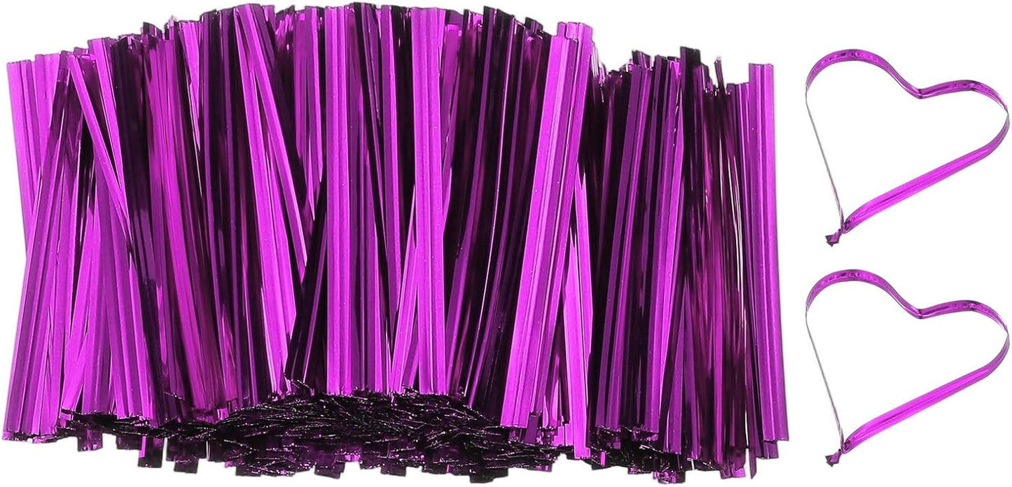 Bag Twist Ties 3 Inch, 800 Pcs Metallic Bread Ties for Treat Plastic Bags Gift Wrapping Candy Coffee Bag Plant Party Cake Favor, Silver