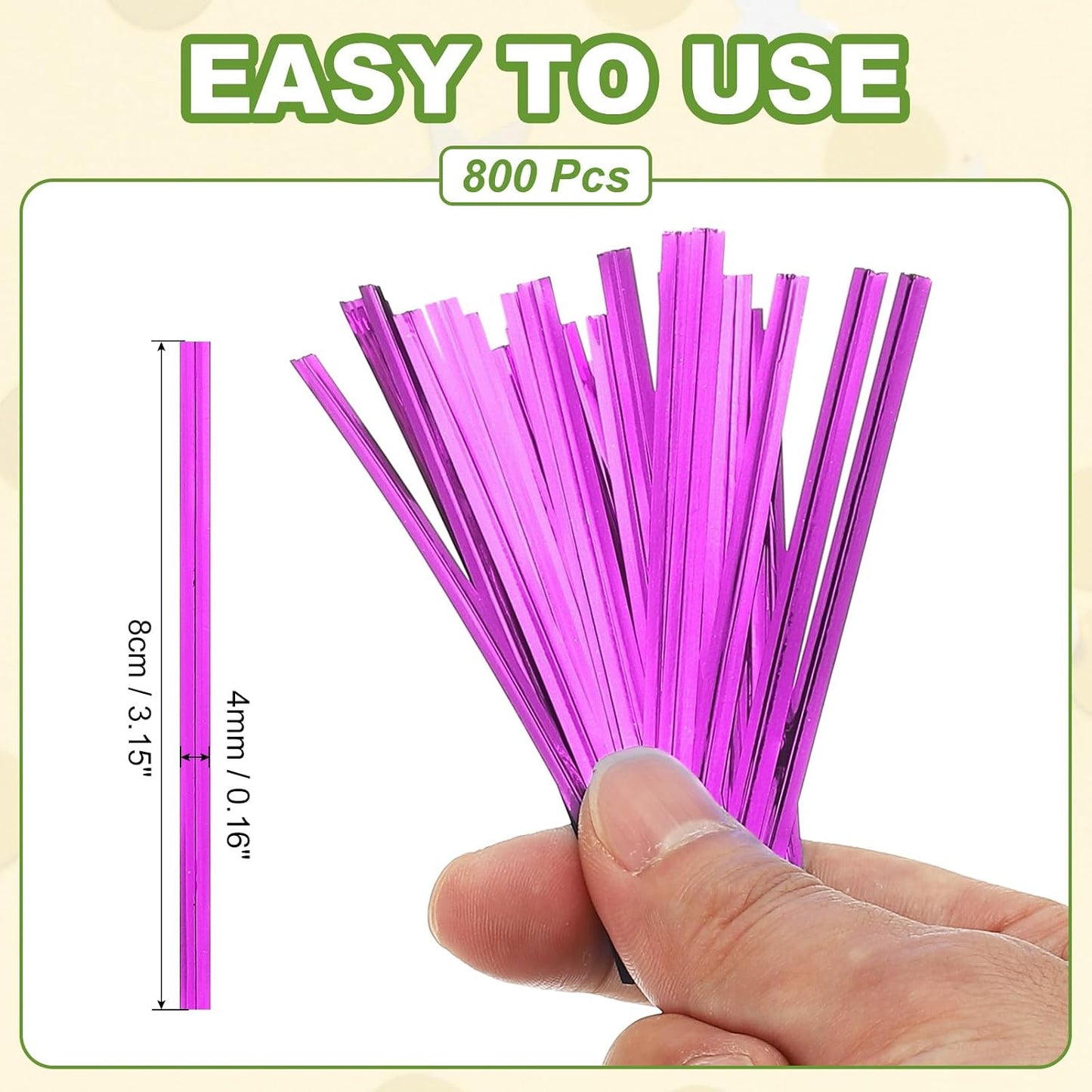Bag Twist Ties 3 Inch, 800 Pcs Metallic Bread Ties for Treat Plastic Bags Gift Wrapping Candy Coffee Bag Plant Party Cake Favor, Silver